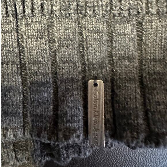Calvin Klein Sweater Cardigan Size XL Dark Gray Full Zip Front Mock Neck - Picture 5 of 10